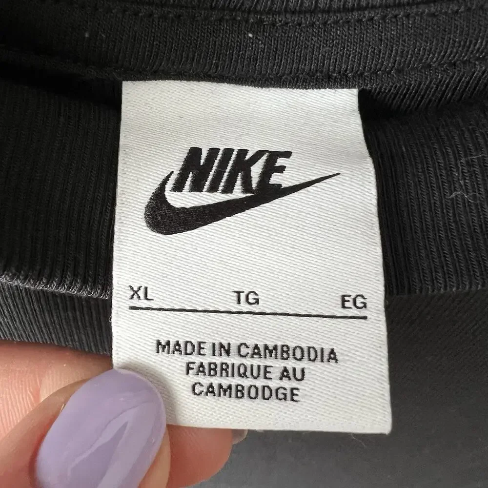 Nike Women's Sportswear Essential Ribbed Mock Neck Long Sleeve Top Black XL